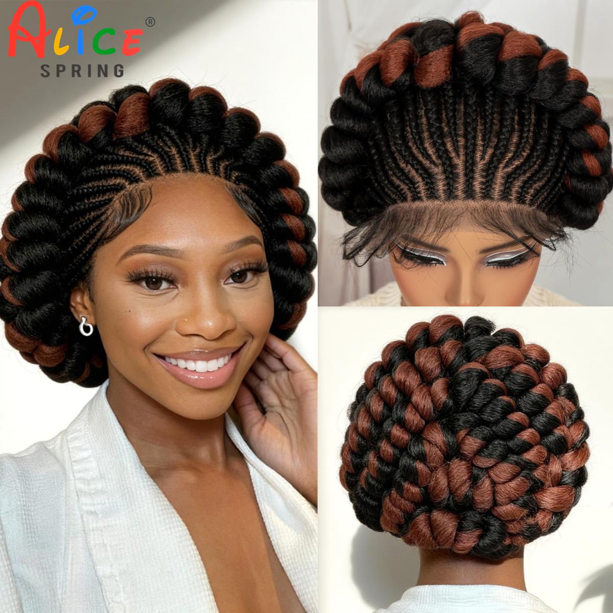 Synthetic Braided Wigs For Black Women - كورنو شعر مستعار مضفر الاصطناعية الدانتيل