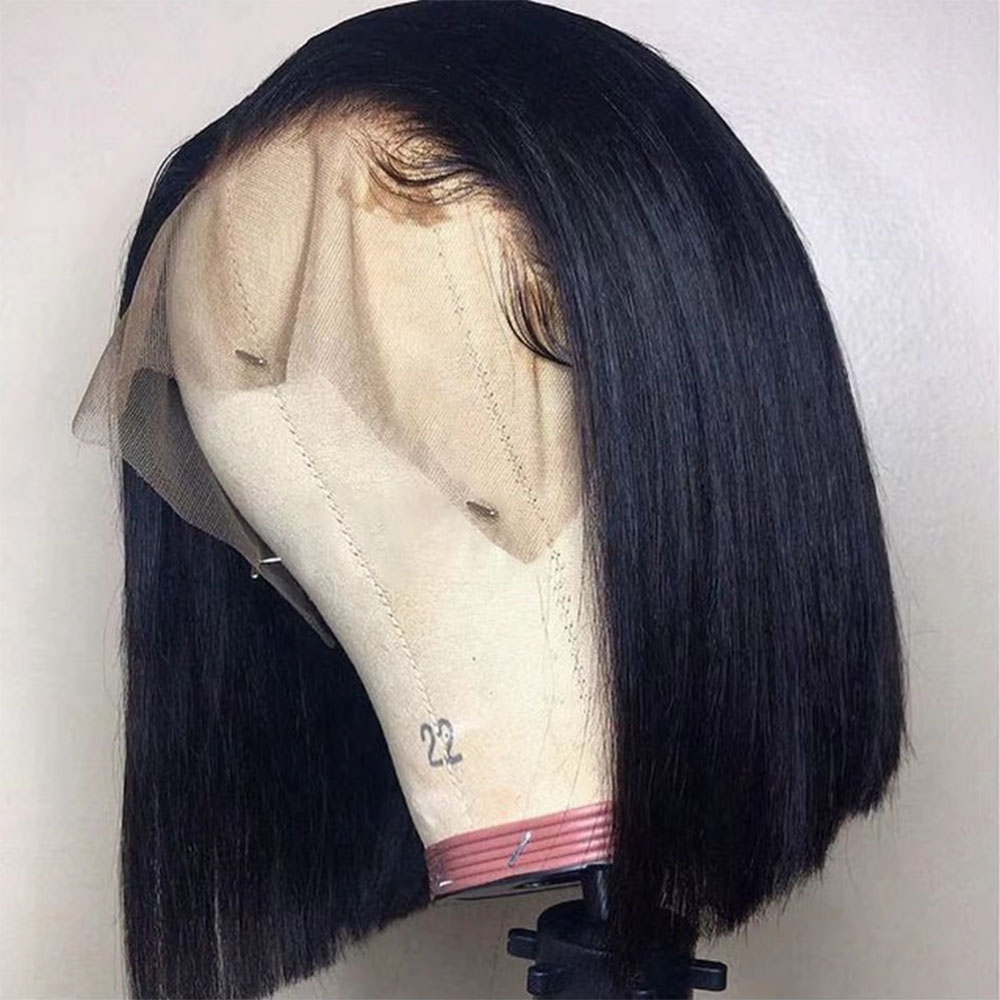 Pre Parted 13X4 Lace Front Bob Wig - شعر مستعار بشري مقصوص مسبقًا بدون