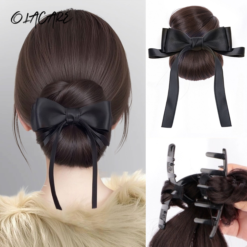 Claw Clip Messy Bun Hair Piece - الاصطناعية القوس مشبك شعر كليب Chignon