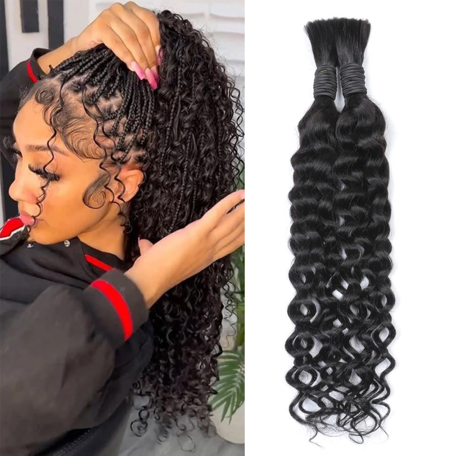 Water Wave Bulk Human Hair For Braiding - شعر بشري مموج بوهو للضفائر 50