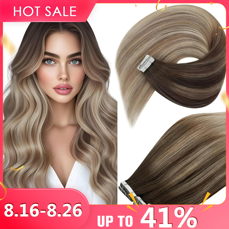 Invisible Tape In Extensions Real Hair - وصلات شعر فيساني اللاصقة، شعر بشري