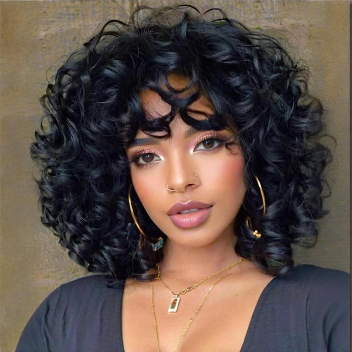 نطاط مجعد بوب خصلات الشعر المس - مراجعة Short Pixie Cut Wig Human Hair Cheap وسعره