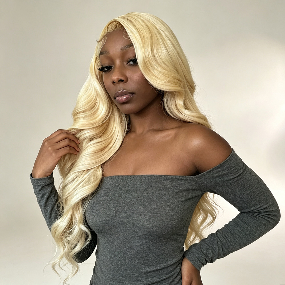 باروكة شعر بشري برازيلي بواجهة - مراجعة 613 Blonde Body Wave Lace Front Wig وسعره
