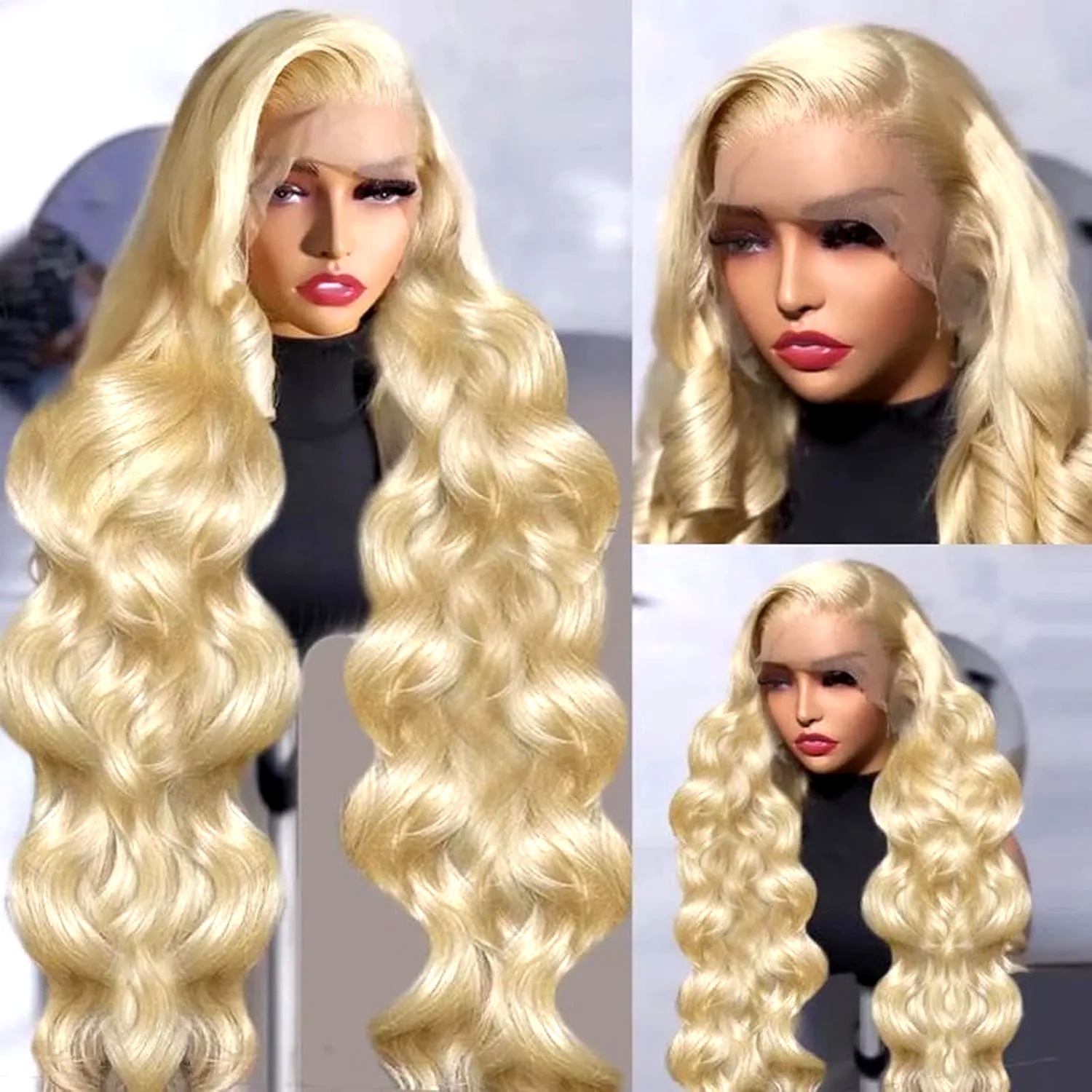 شعر مستعار بشري 613 مموج 13x6  - مراجعة 613 Blonde Body Wave Lace Front Wig وسعره
