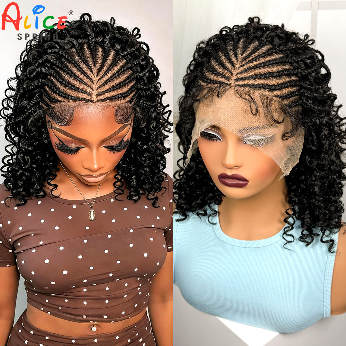 شعر مستعار صناعي مجدول طبيعي ب - مراجعة Synthetic Braided Wigs For Black Women وسعره